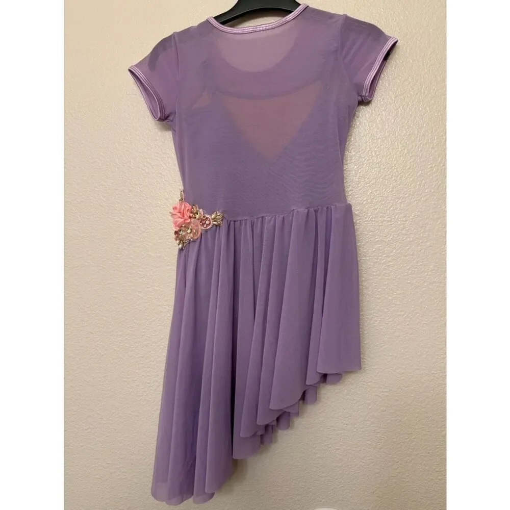 Theatricals Custom dance costume dress lavender purple MC-Medium child
